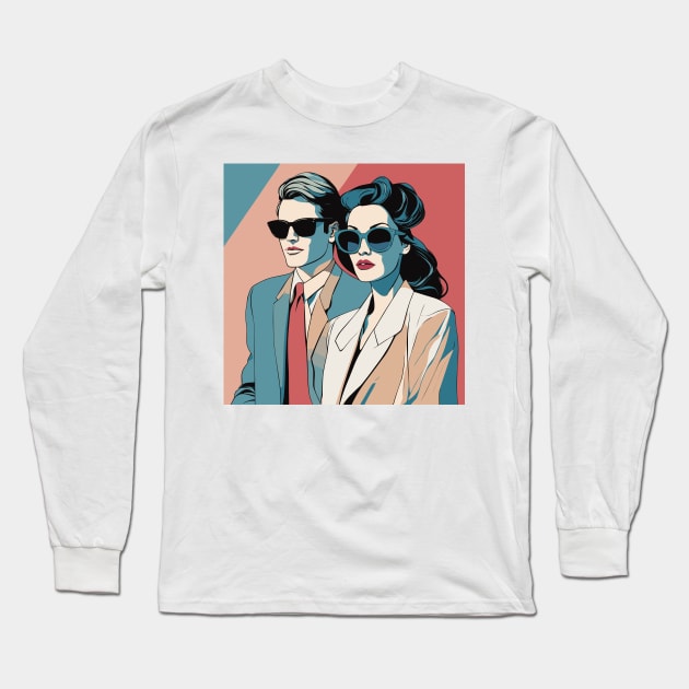 Trendy Duo Eyewear Fashionable Sunglass Squad Pop Art Deco Long Sleeve T-Shirt by di-age7